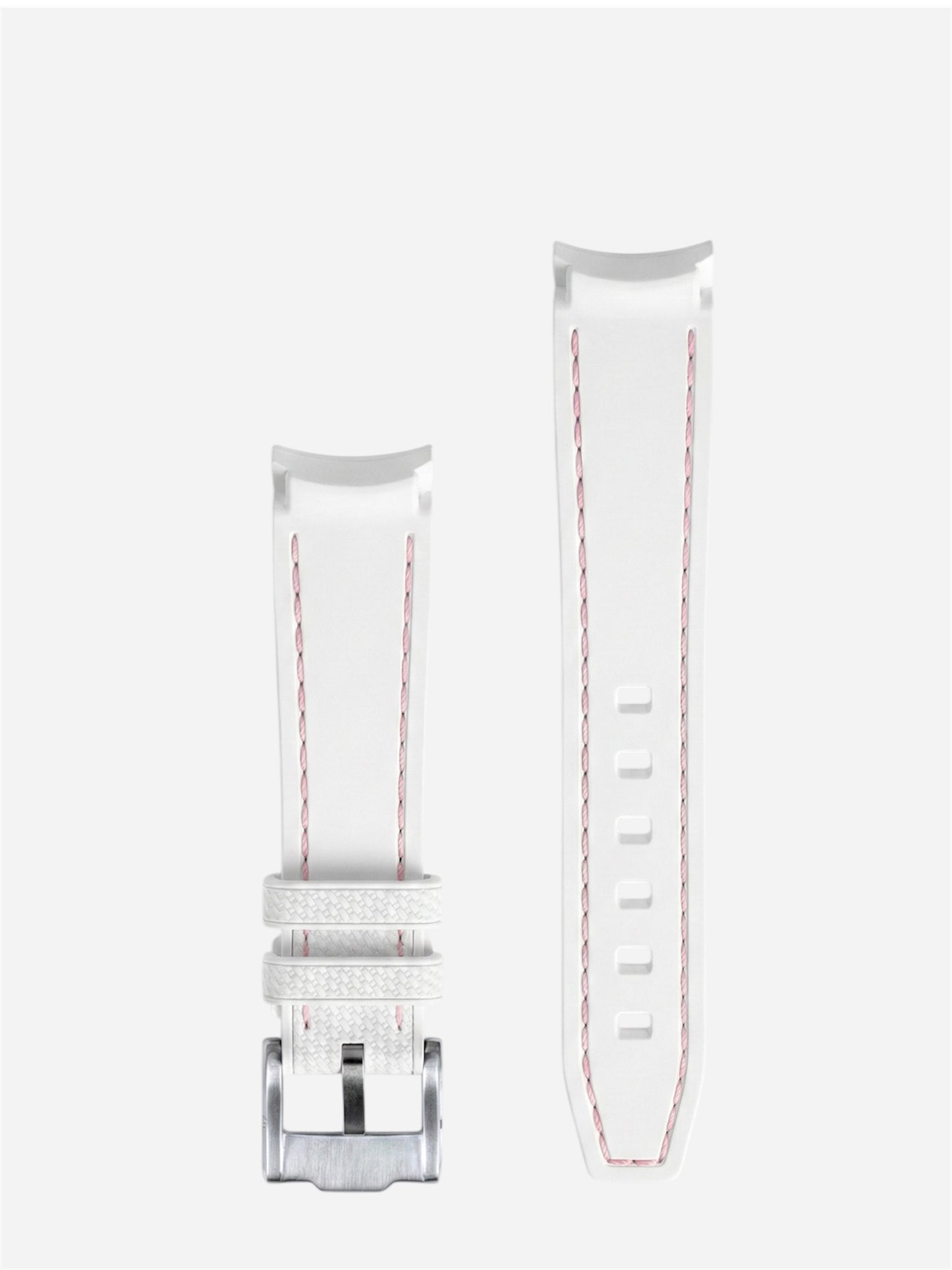 White-pink-Stitch-Rubber-Strap-20mm-Curve-back