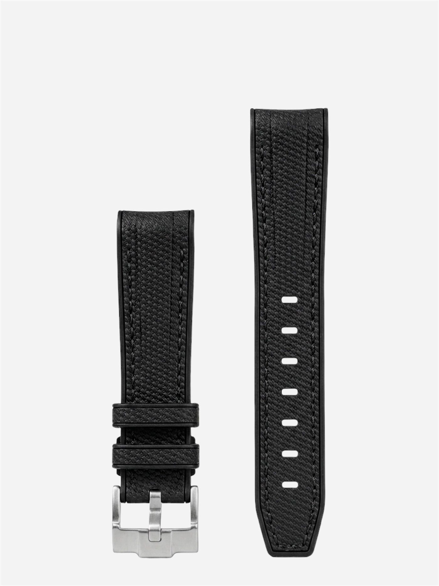 Black stitch rubber strap for Omega x Swatch MoonSwatch stainless steel