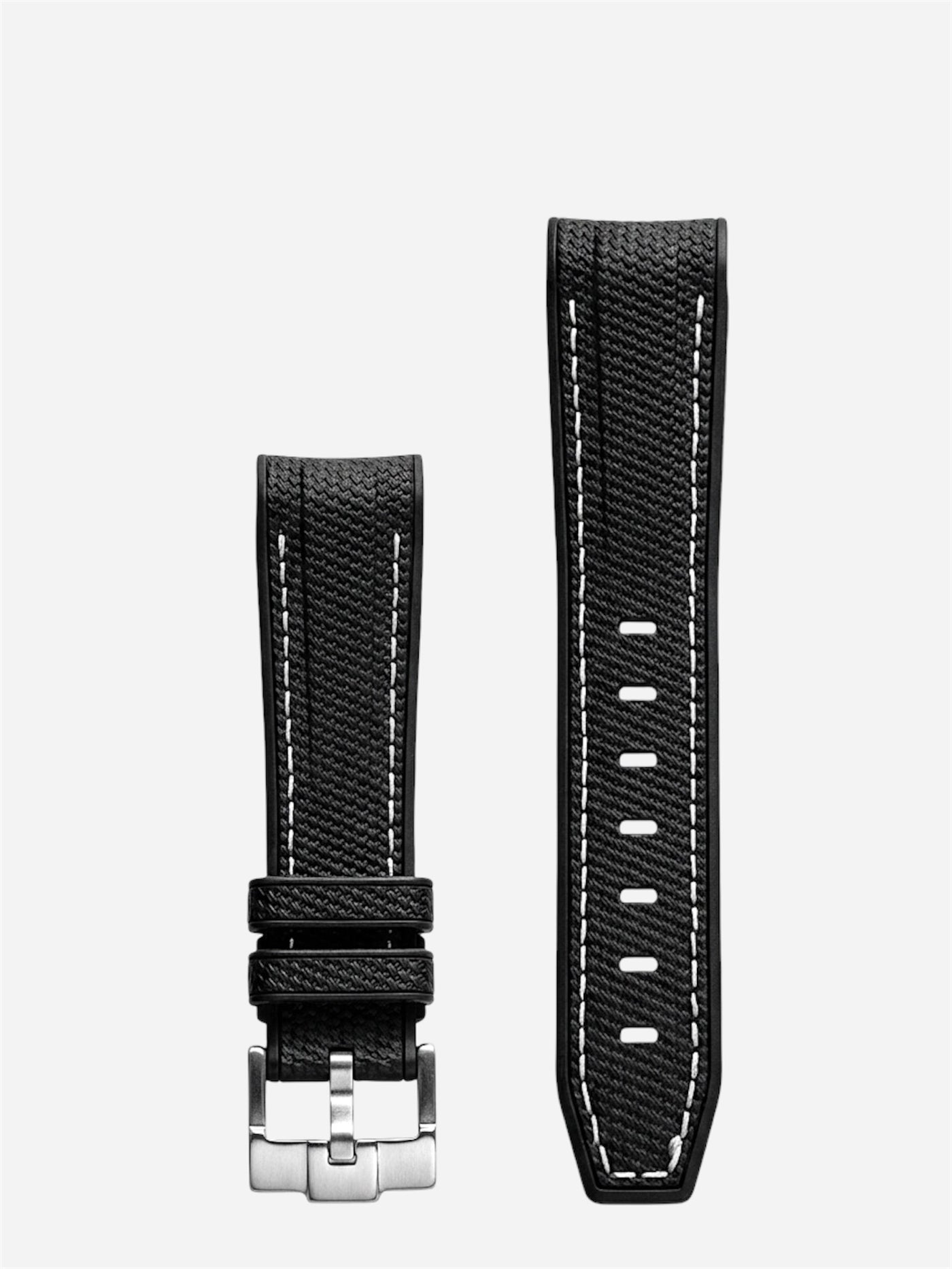Black stitch rubber strap for Omega x Swatch MoonSwatch stainless steel
