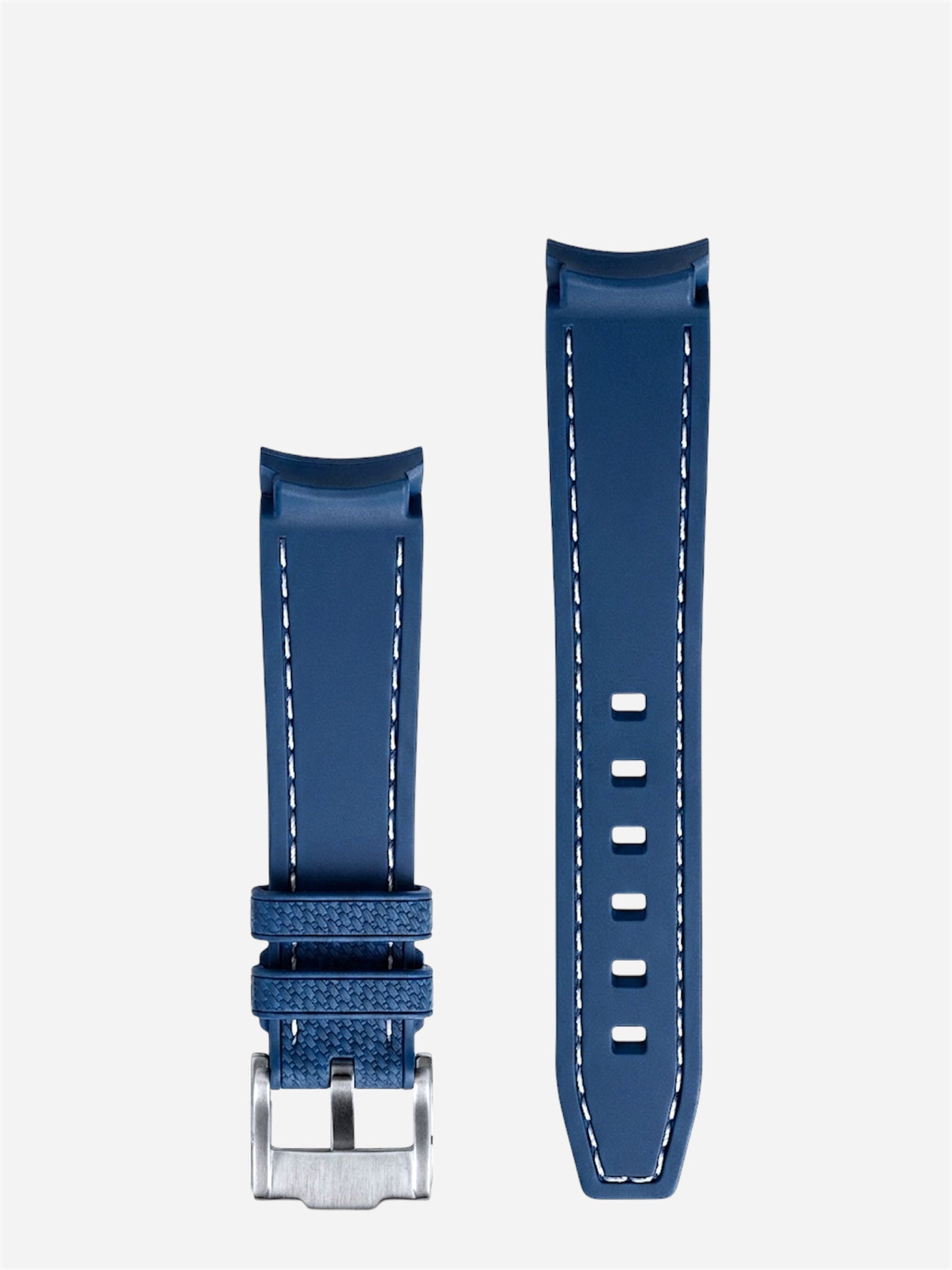 Blue stitch rubber strap for Omega x Swatch MoonSwatch stainless steel