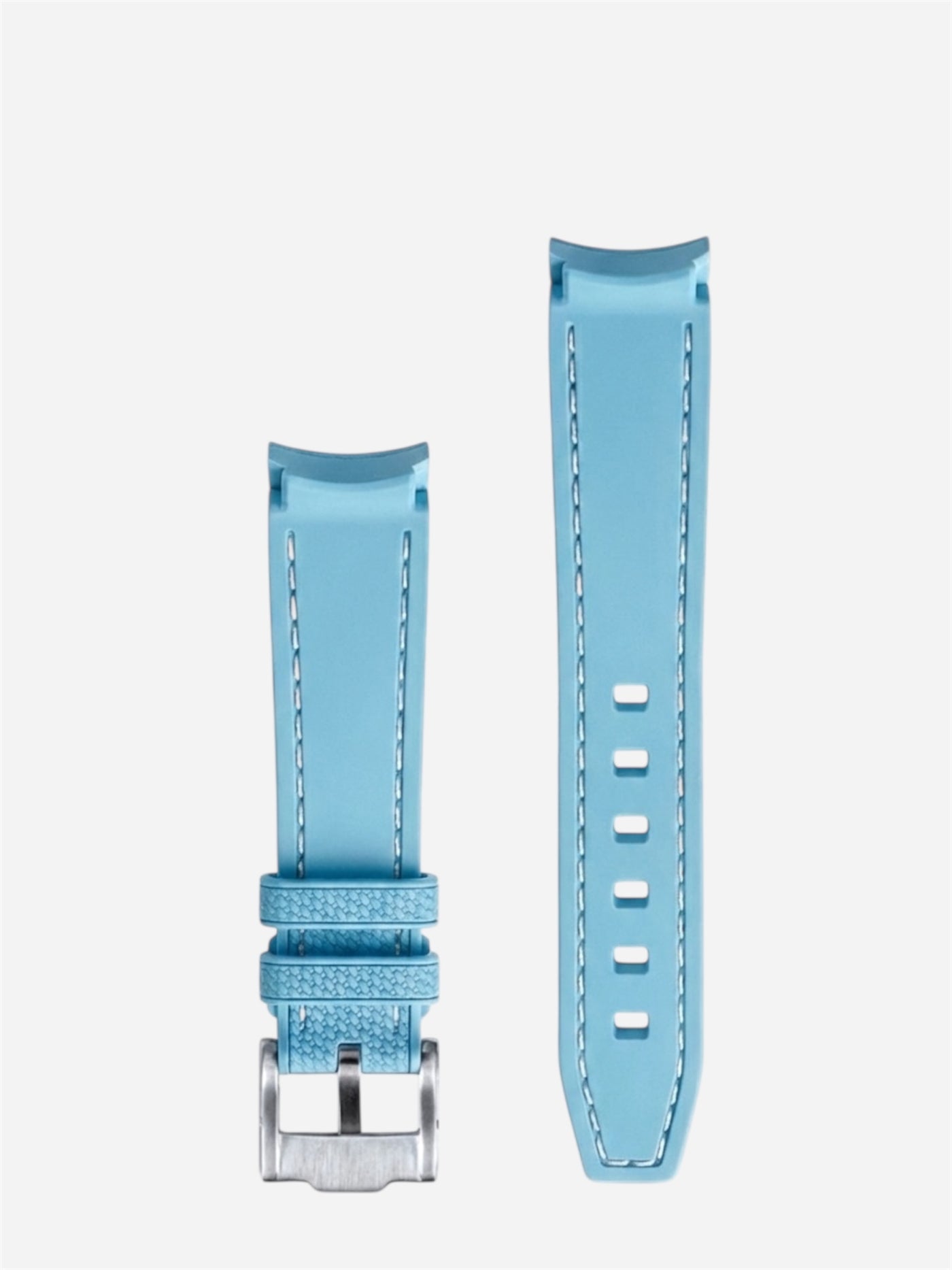 Light Blue Stitch Rubber Strap for Omega x Swatch Mission to Uranus