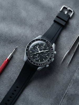 Black Rubber Strap for Omega x Swatch Mission to Moon