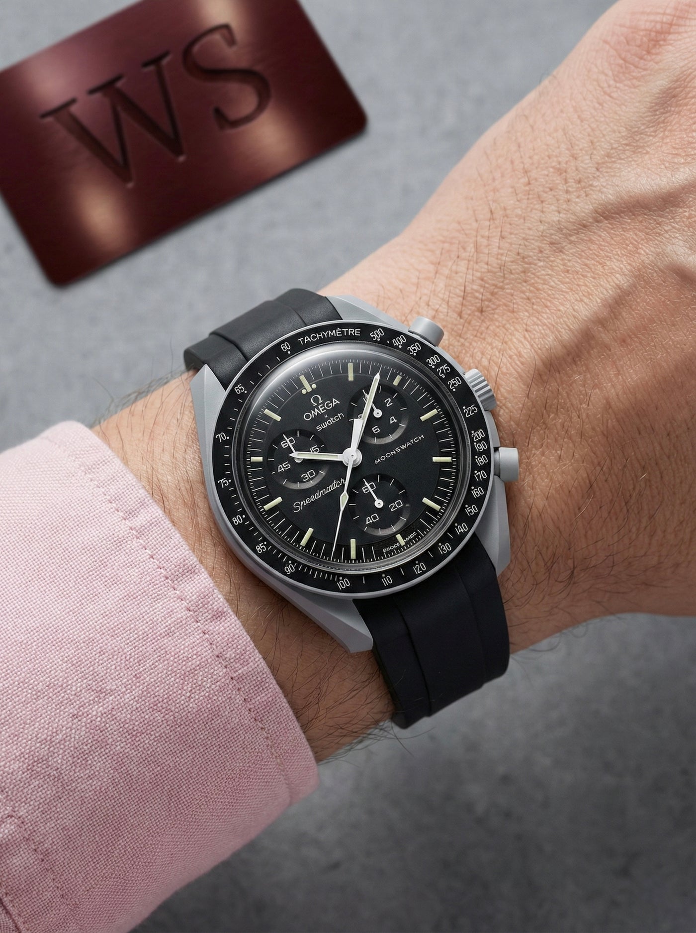 Black Rubber Strap for Omega x Swatch Mission to Moon