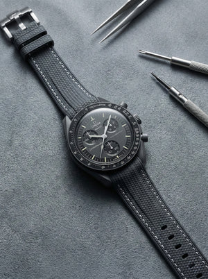 Dark Gray Stitch Rubber Strap for Omega x Swatch Mission to Mercury