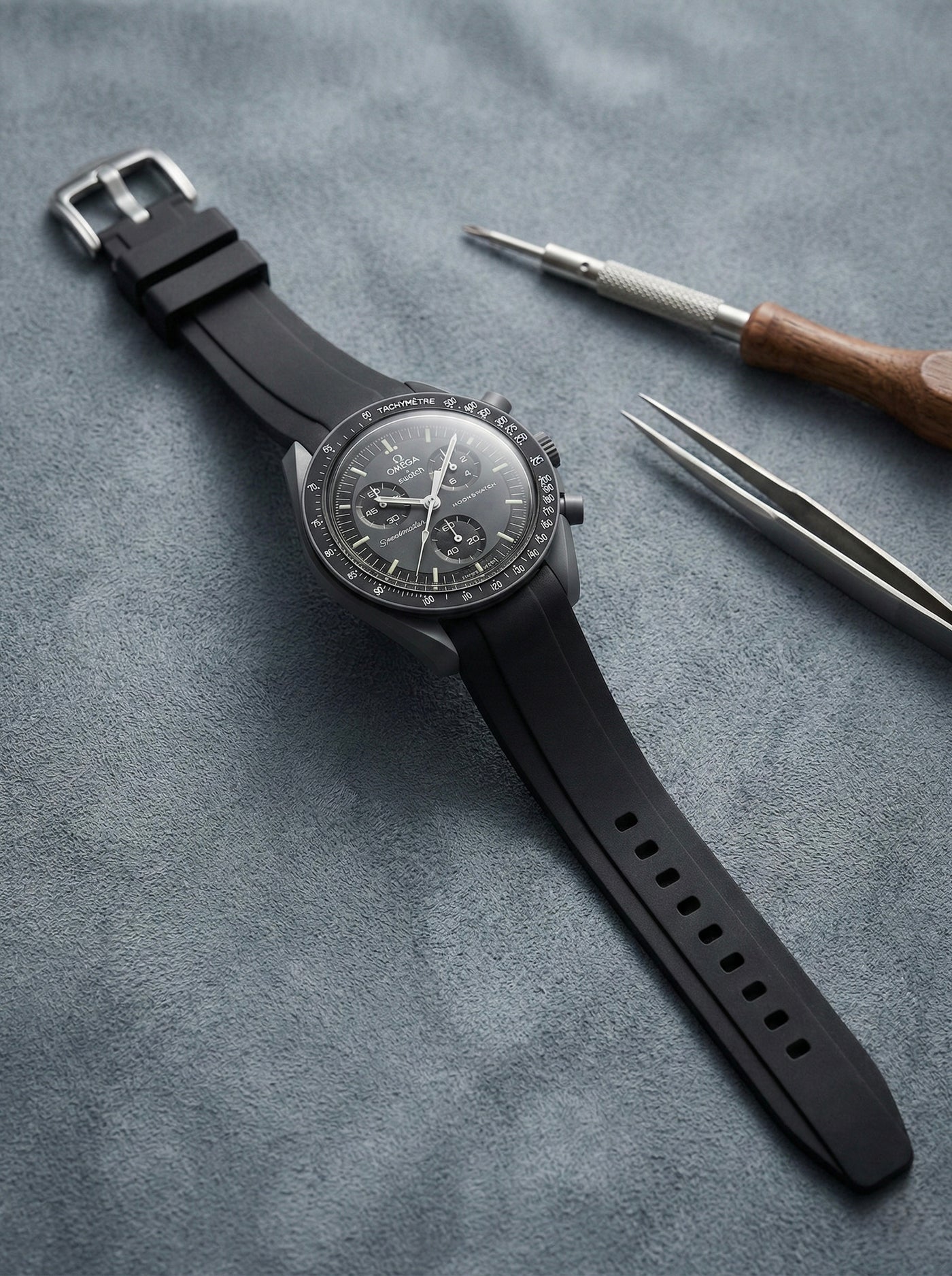 Black Rubber Strap for Omega x Swatch Mission to Mercury