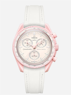 White Stitch Rubber Strap for Omega x Swatch Mission to Venus