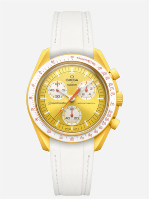 White Stitch Rubber Strap for Omega x Swatch Mission to Sun