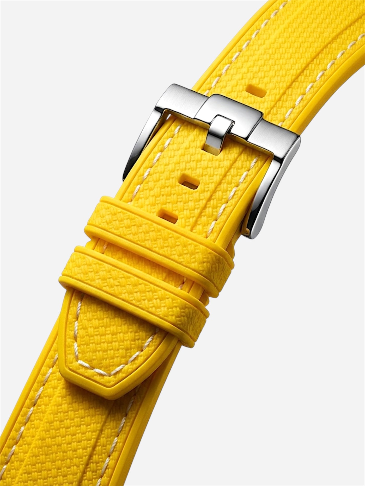Yellow Stitch Rubber Strap for Omega x Swatch Mission to Sun