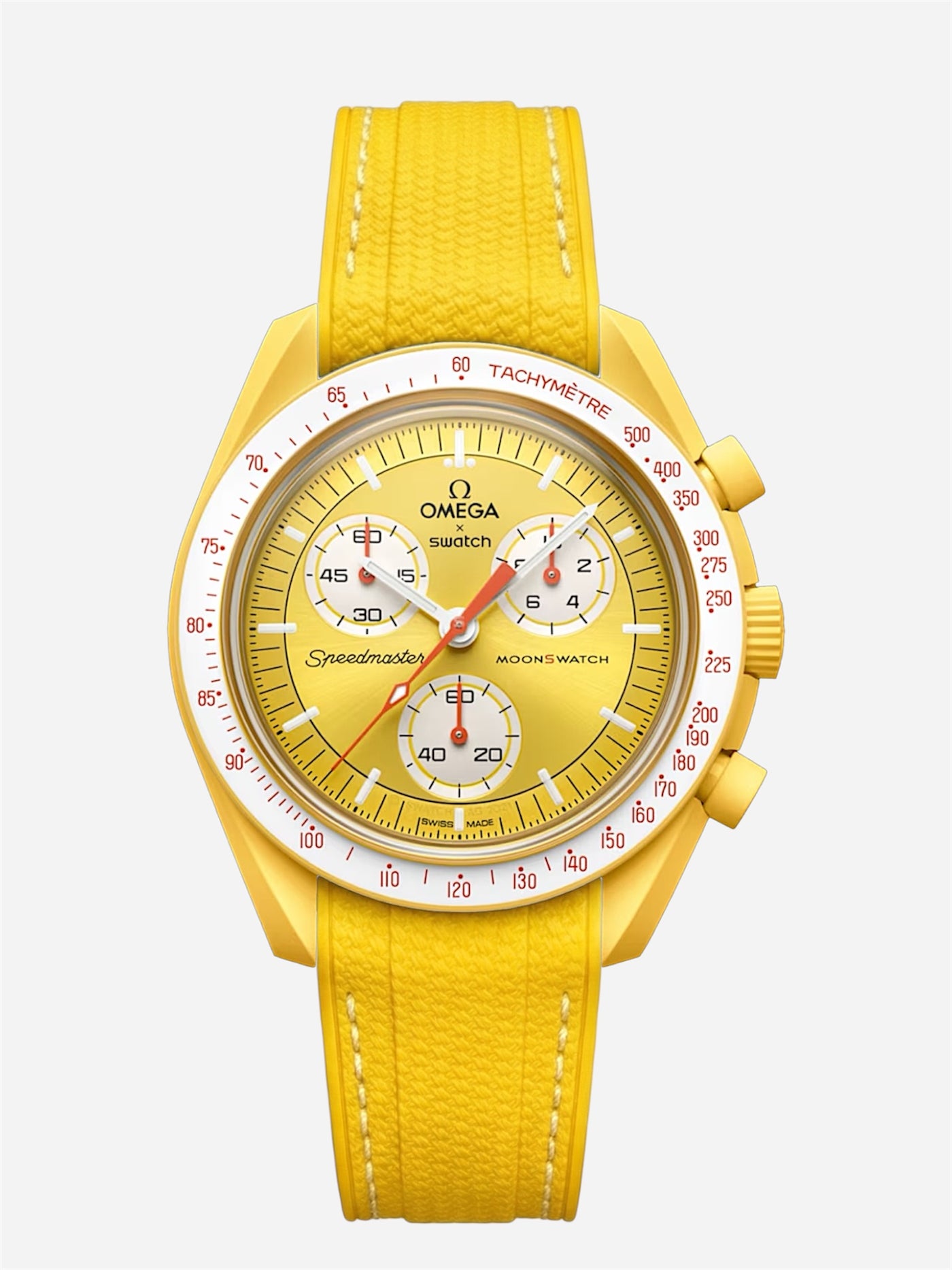 Yellow Stitch Rubber Strap for Omega x Swatch Mission to Sun