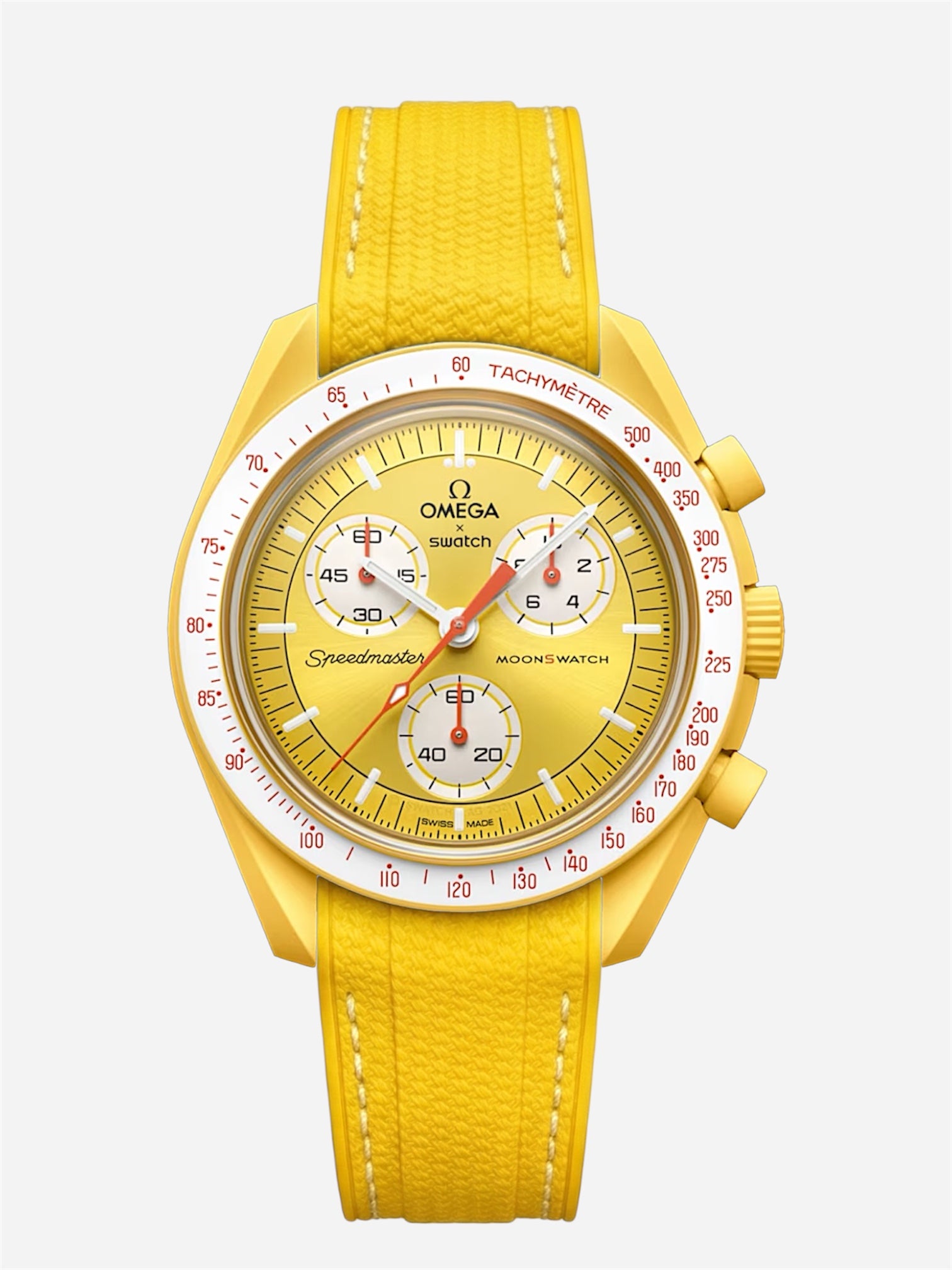 Yellow Stitch Rubber Strap for Omega x Swatch Mission to Sun