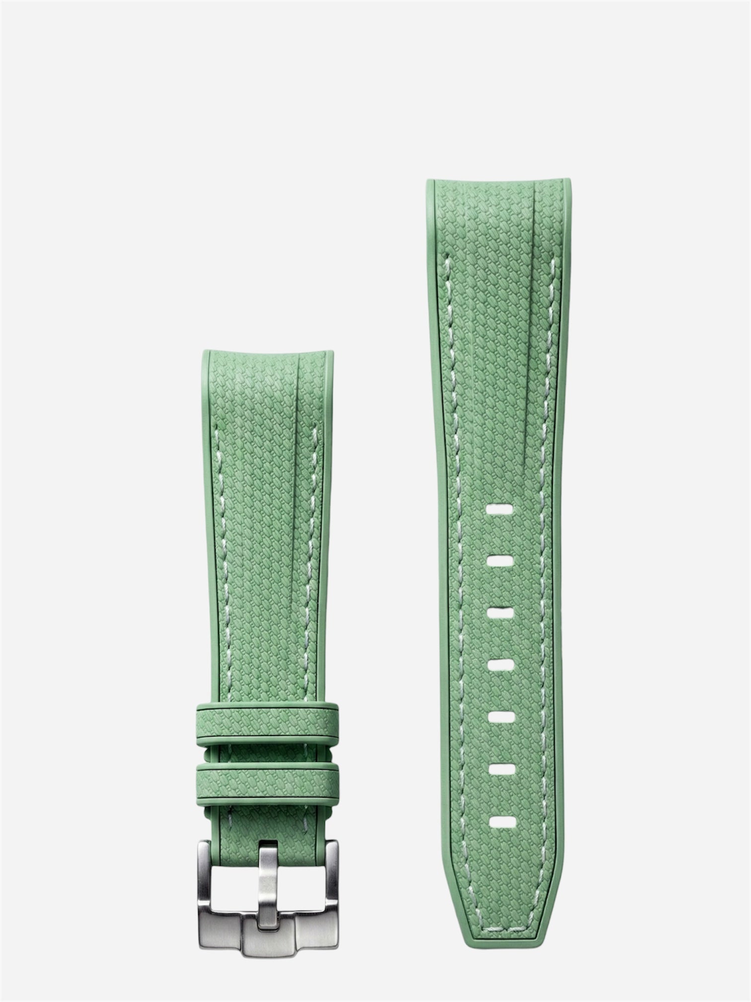 Mint Green Stitch Rubber Strap for Omega x Swatch Mission to Earth