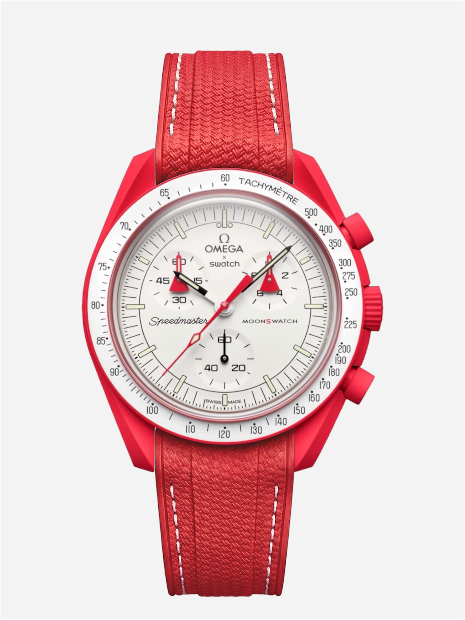 Red Stitch Rubber Strap for Omega x Swatch Mission to Mars