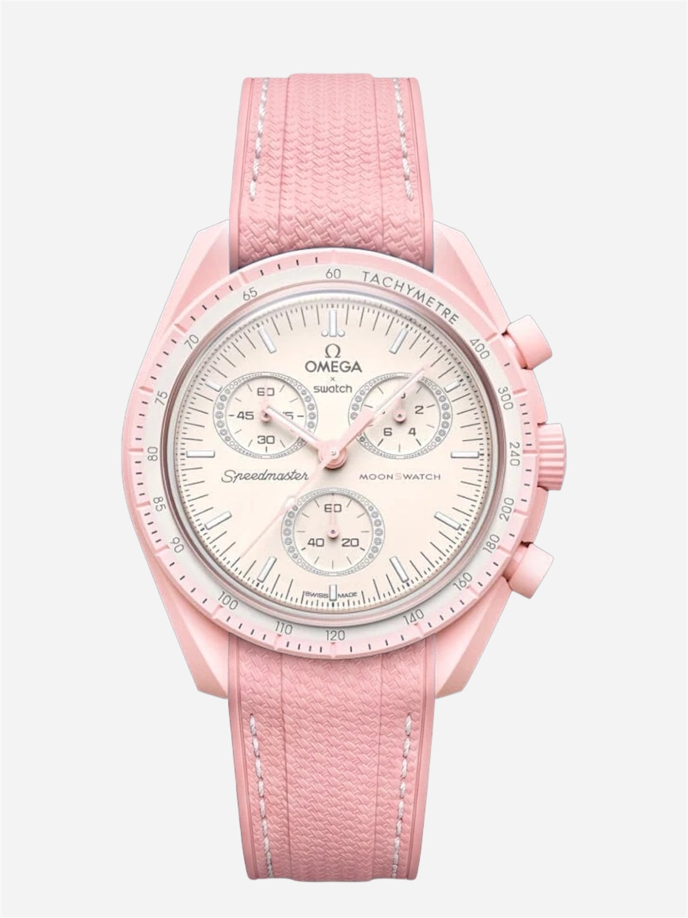 Pink Stitch Rubber Strap for Omega x Swatch Mission to Venus