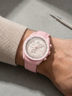 Pink Stitch Rubber Strap for Omega x Swatch Mission to Venus