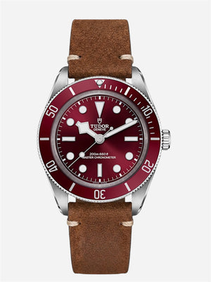 Genuine Brown Leather Strap for Tudor Black Bay 58 Red