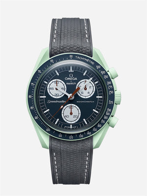 Dark Gray Stitch Rubber Strap for Omega x Swatch Mission to Earth