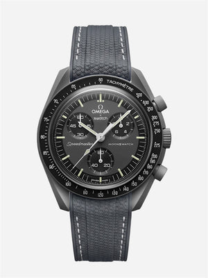 Dark Gray Stitch Rubber Strap for Omega x Swatch Mission to Mercury
