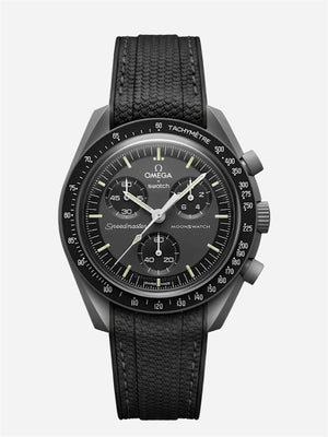 Black Stitch Rubber Strap for Omega x Swatch Mission to Mercury