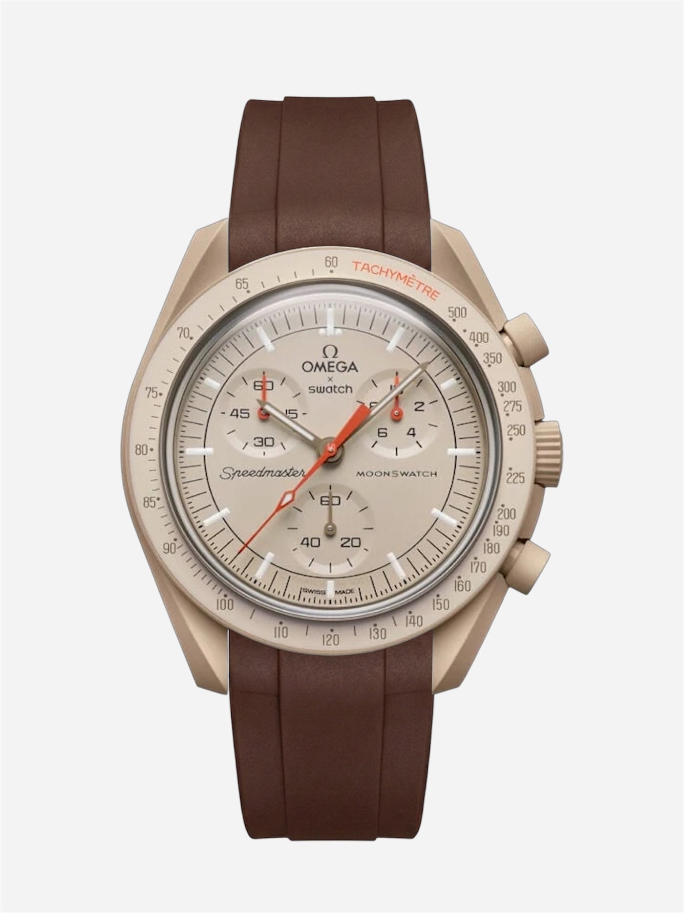Brown Rubber Strap for Omega x Swatch Mission to Jupiter