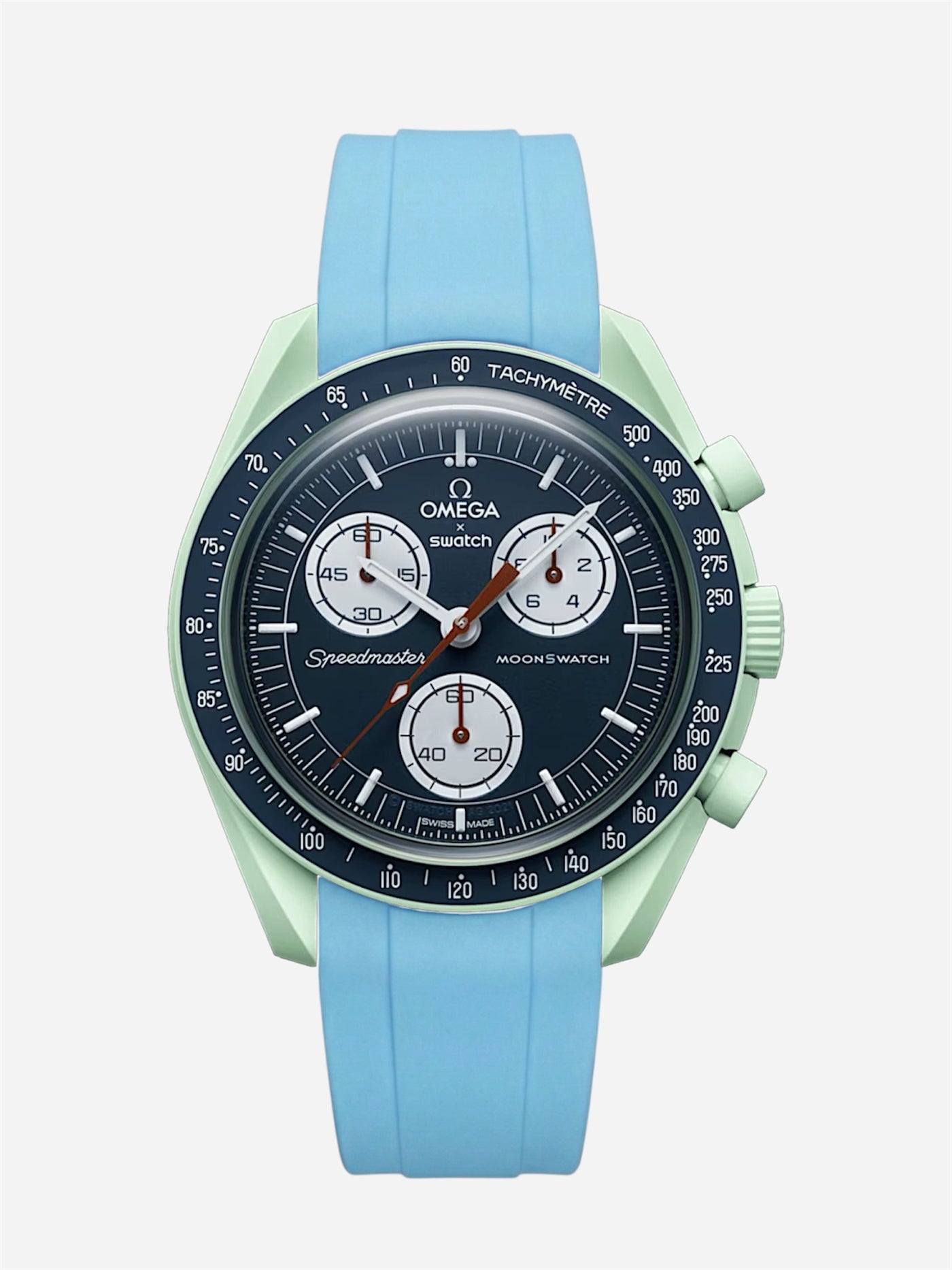 Light Blue Rubber Strap for Omega x Swatch Mission to Earth