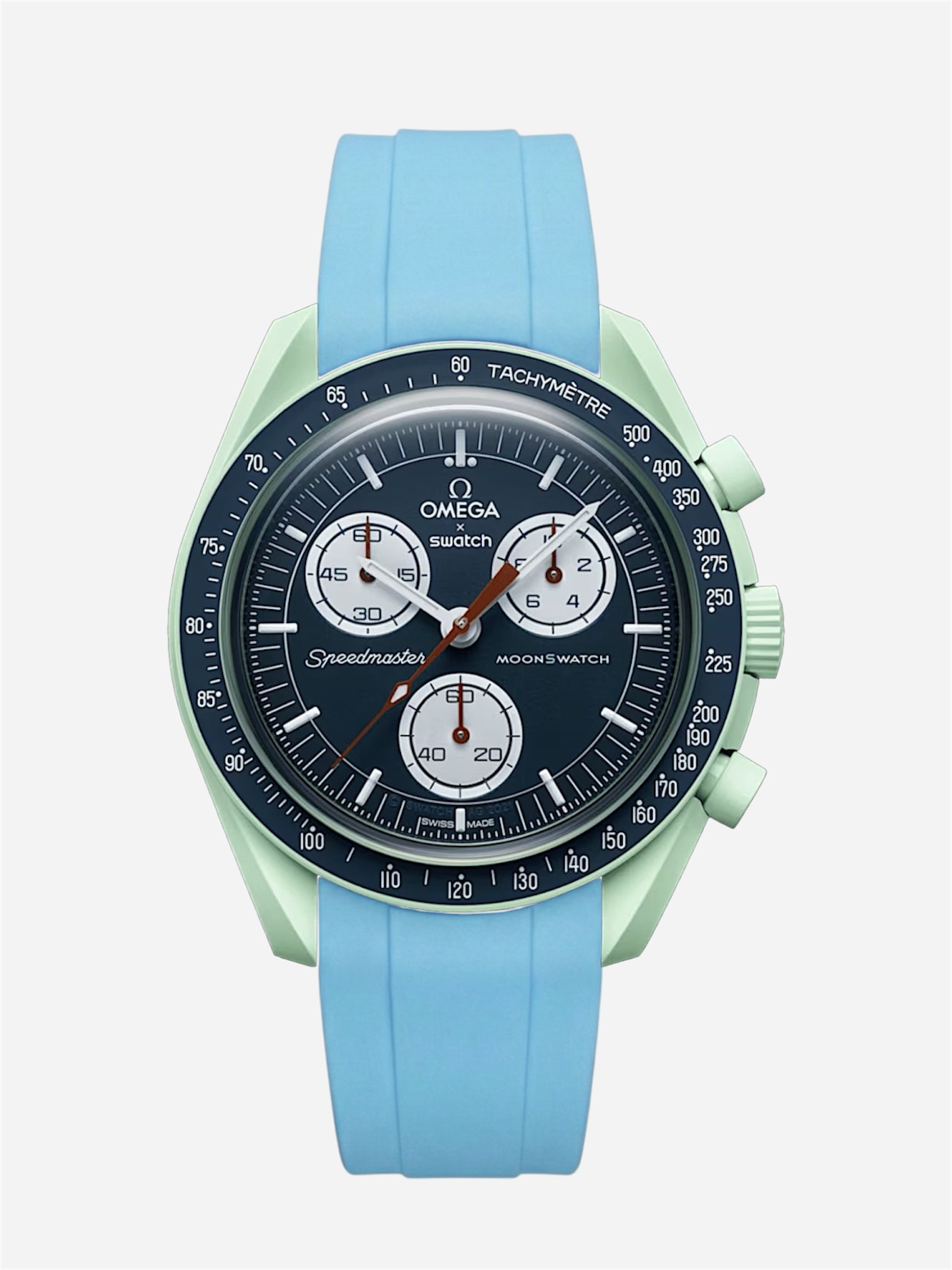 Light Blue Rubber Strap for Omega x Swatch Mission to Earth