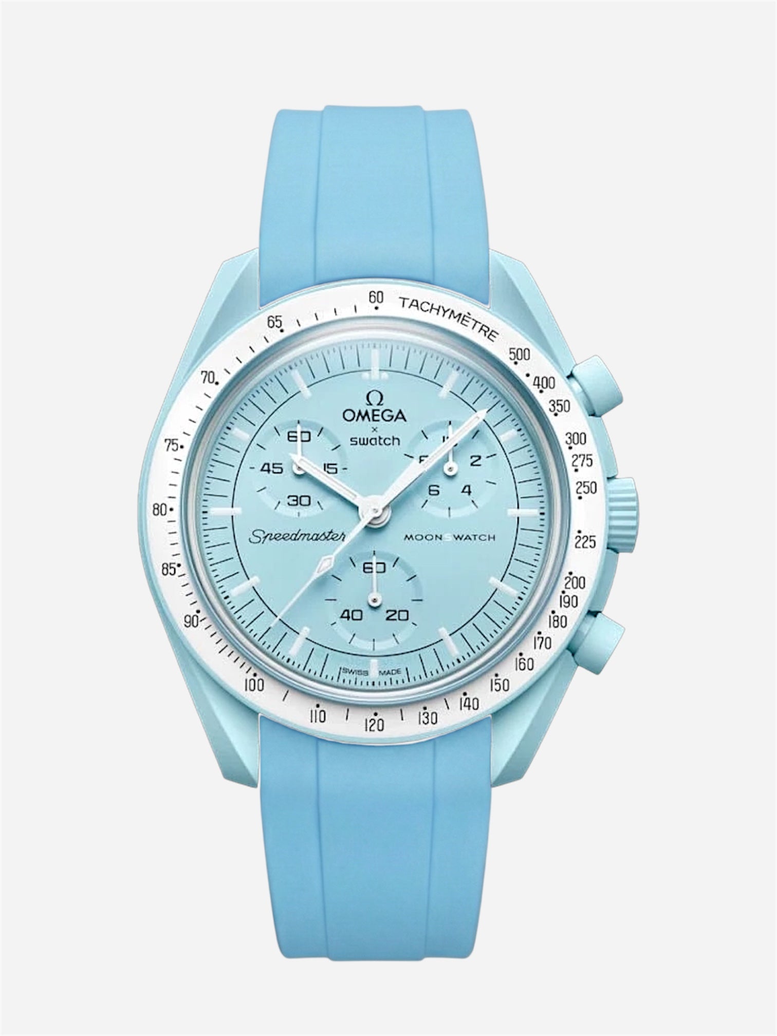 Light Blue Rubber Strap for Omega x Swatch Mission to Uranus