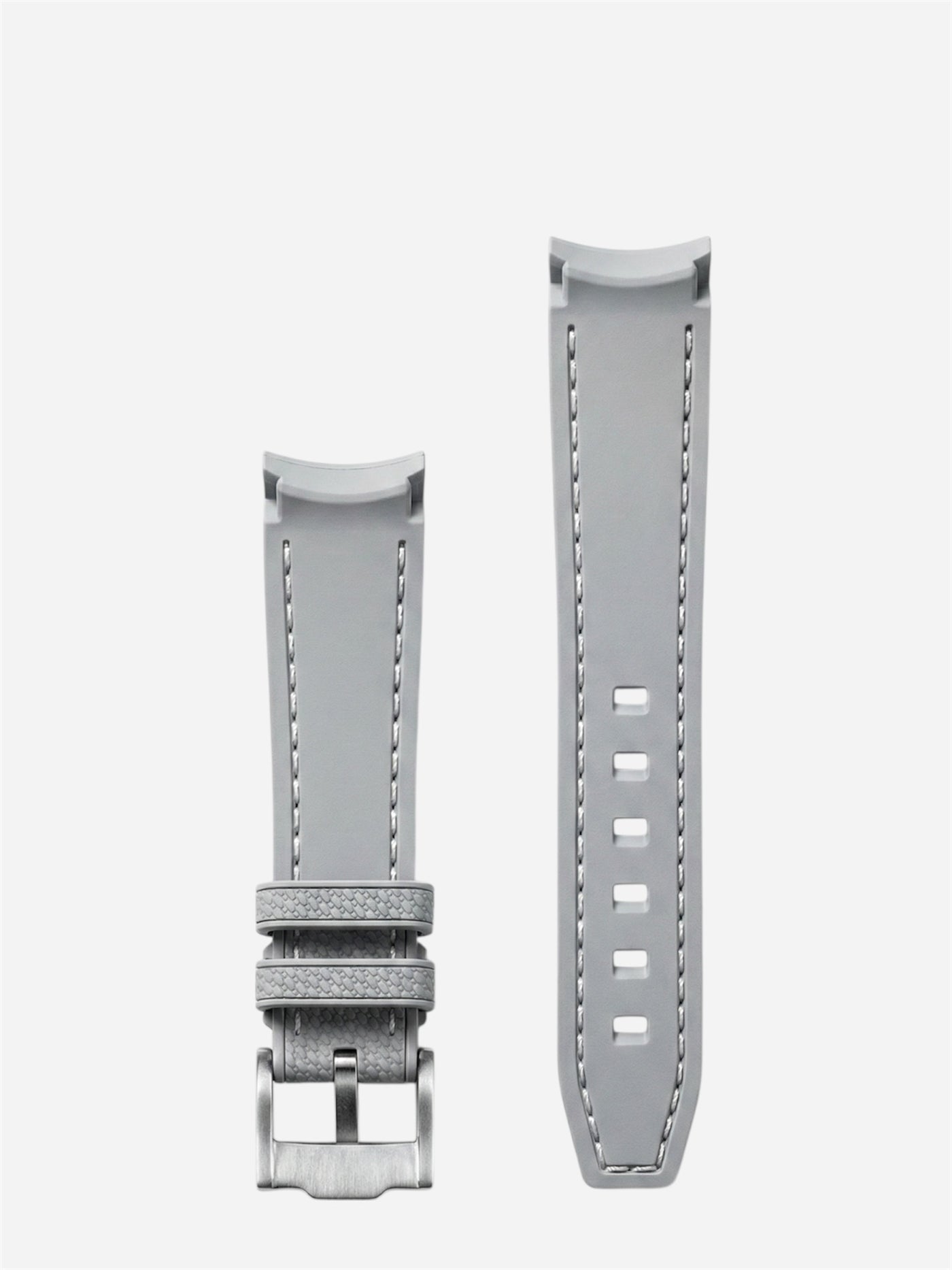 Light Gray Stitch Rubber Strap for Omega x Swatch Mission to Pluto