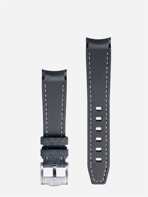 Dark Gray Stitch Rubber Strap for Omega x Swatch Mission to Moon