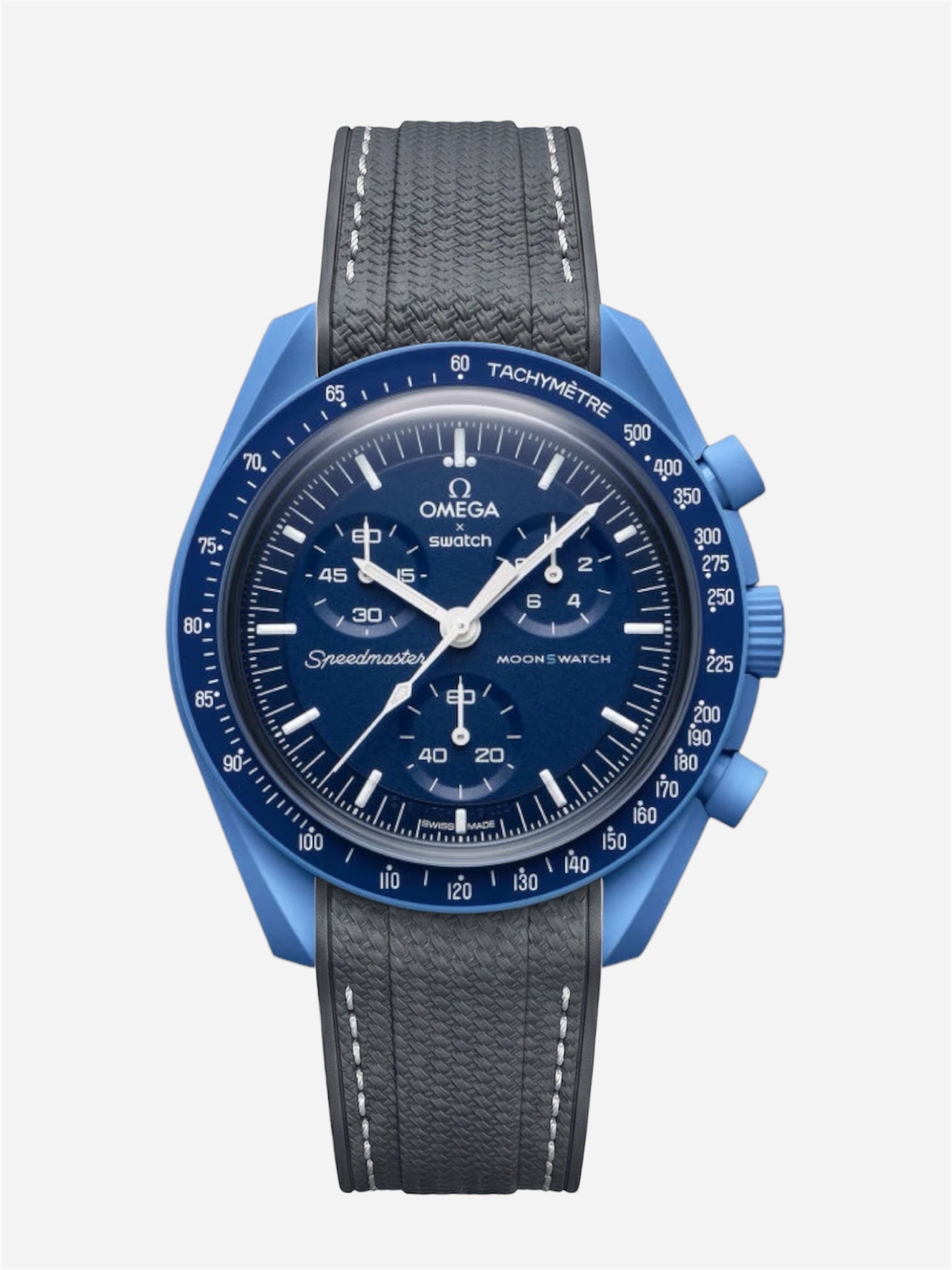 Gray Stitch Rubber Strap for Omega x Swatch Mission to Neptune