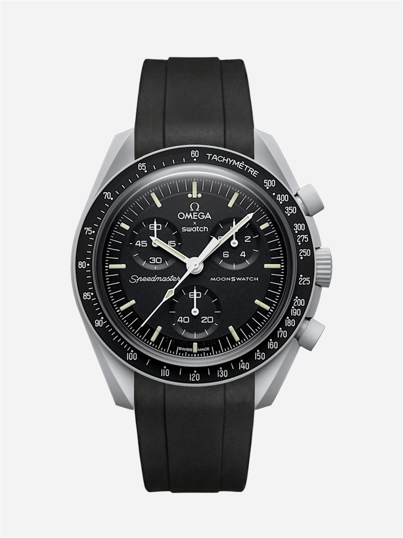 Black Rubber Strap for Omega x Swatch Mission to Moon
