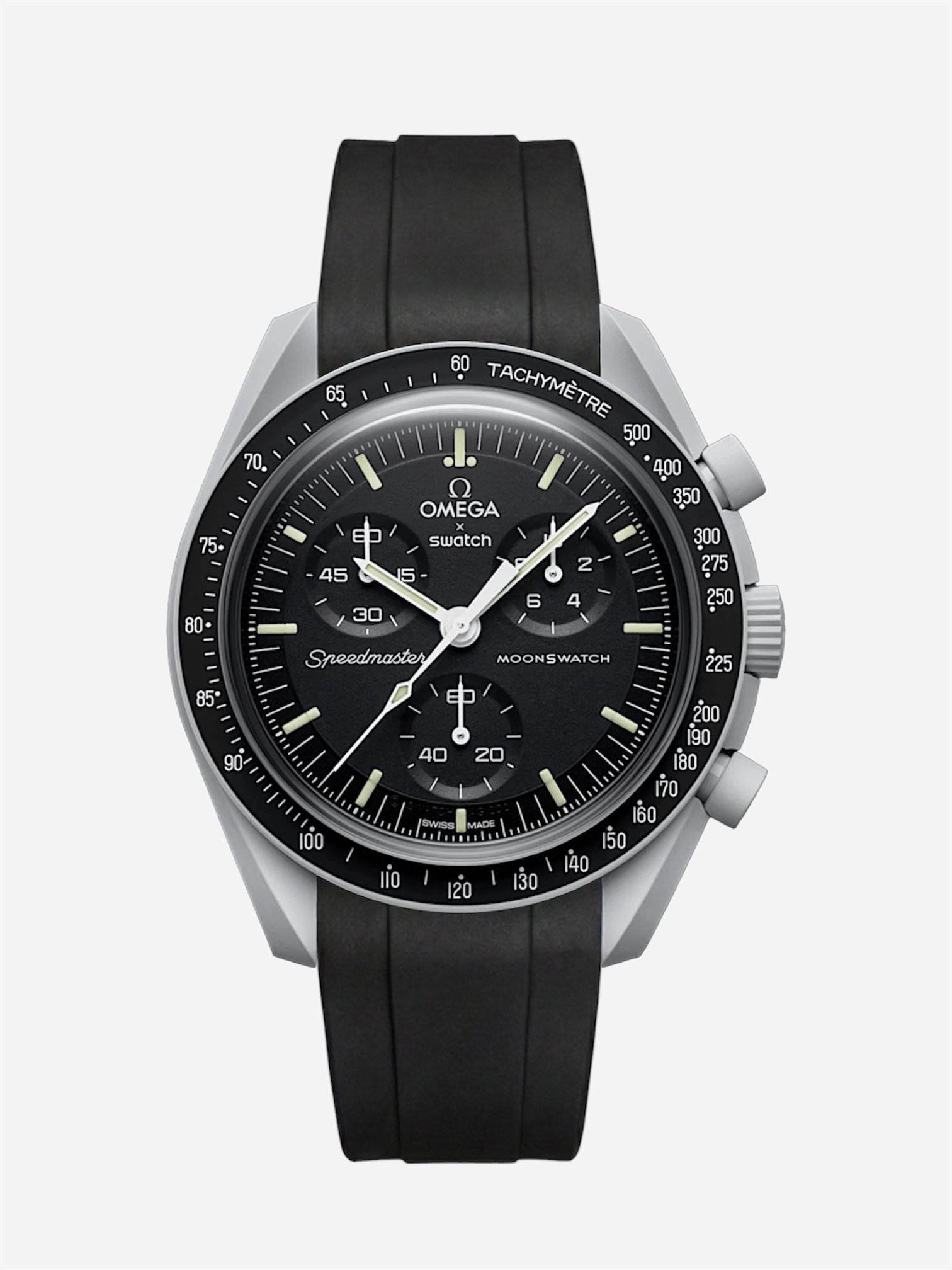 Black Rubber Strap for Omega x Swatch Mission to Moon